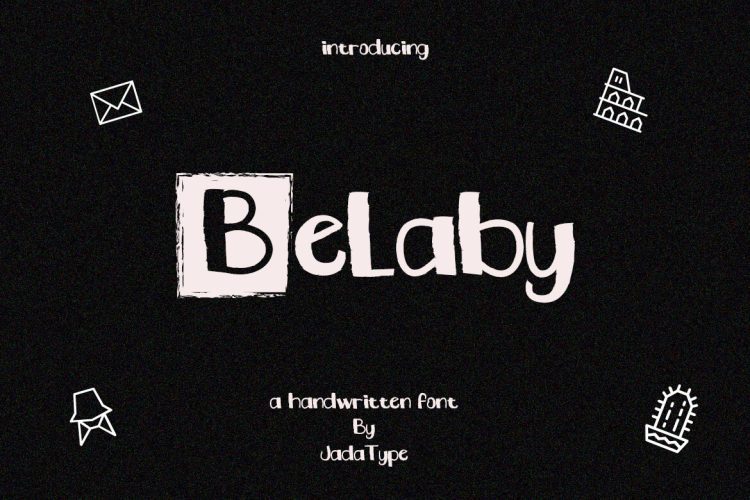 belaby handwritten display font