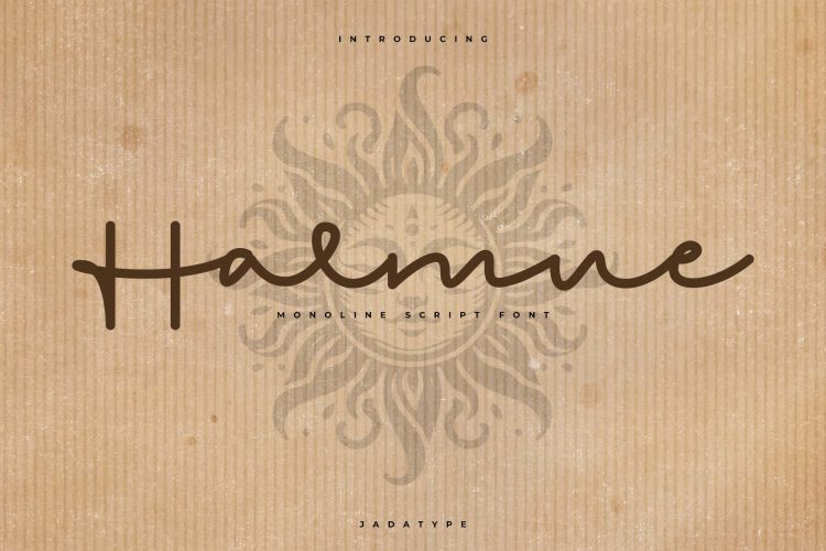 halmue monoline script font