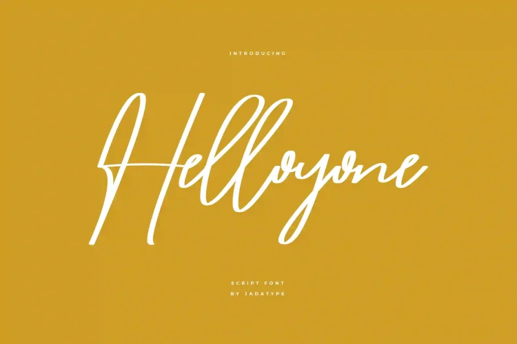 helloyone script font