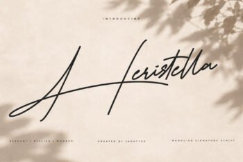 Heristella Elegant Monoline Signature Font