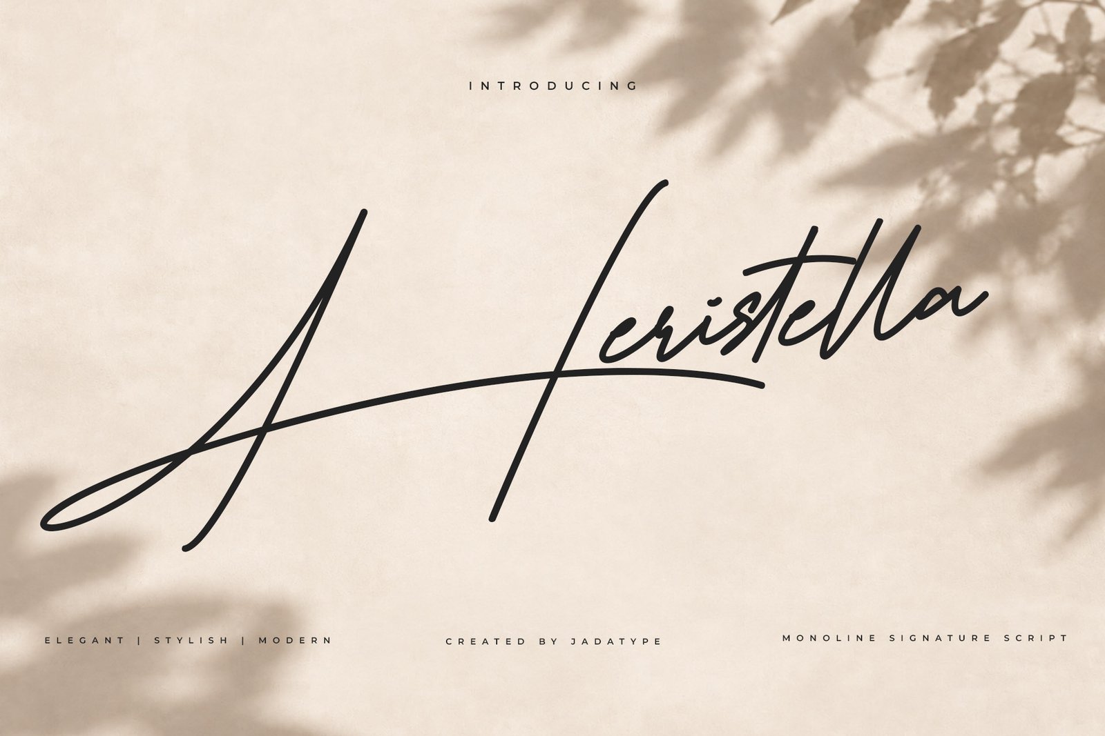 Heristella Elegant Monoline Signature Font
